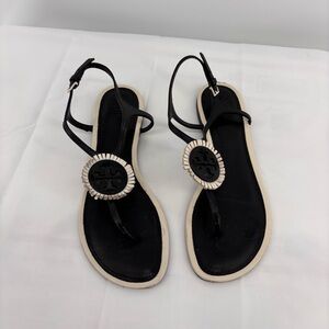 Tory Burch Miller Fringe Flat Sandal Size 7.5